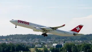Imagen de archivo de una avión de Swiss International Airlines.