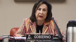 La ministra de Defensa, Margarita Robles, comparece este lunes en el Congreso.