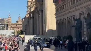 Llegada y entrada de la princesa Leonor al Ayuntamiento de Zaragoza