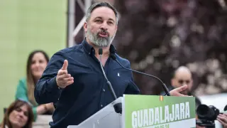 El líder de Vox, Santiago Abascal, en Guadalajara