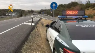 Imagen del radar de la Guardia Civil que cazó a más 230 km/h al conductor a la altura de Figueruelas