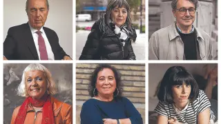 Luis Alberto de Cuenca, María Ángeles Naval, Andrés Trapiello, Monika Zgustova, Inés Plana y Sara Baquinero