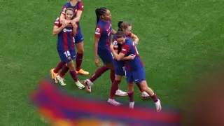 Partido FC Barcelona-Olympique de Lyon, final de la Champions League femenina en el estadio de San Mamés en Bilbao