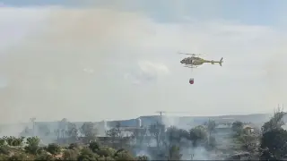 Vídeo | Registrado un incendio en una zona de matorral y cañas ente Belver de Cinca y Osso de Cinca