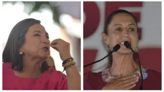 Elecciones en México: Xóchtil Gálvez, de la coalición opositora Fuerza y Corazón por México, y Claudia Sheinbaum, candidata de Morena.