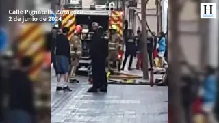 Los bomberos sofocan de madrugada un incendio en un edificio okupado en la calle Pignatelli