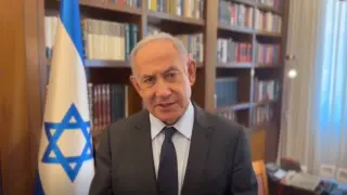 Netanyahu en una captura del vídeo difundido en sus redes sociales.