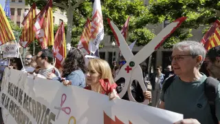 Concentración de STEA en la puerta del Pignatelli por los "recortes" en Educación.