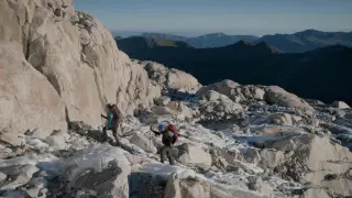 Imagen del documental de la subida al glaciar del Aneto.