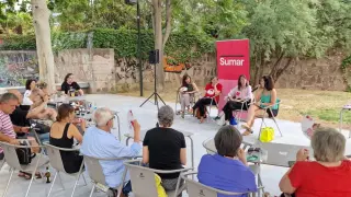 Acto de Sumar Aragón sobre feminismo en Zaragoza.