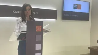 La presidenta de las Cortes de Aragón, Marta Fernández