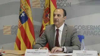 El consejero Bancalero, este miércoles, durante la presentación de la reforma de Salud Pública en Aragón.