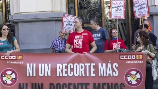 Protesta en la plaza de España de Zaragoza
