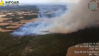 Incendio forestal en las Cinco Villas