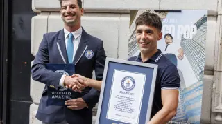 Antonio Diaz receives the Guinness World Record for Highest Weekly Gross for a solo show on Broadway