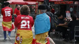 Eurocopa 2024: ambiente de aficionados españoles para el partido España-Croacia, del grupo B, en el Olímpico de Berlín