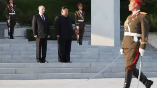 Encuentro Vladímir Putin-Kim Jong-un en Pyongyang, en la visita del líder de Rusia a Corea del Norte