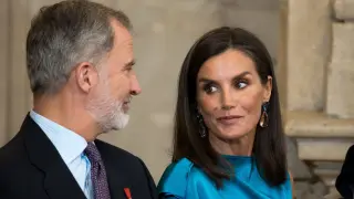 El Rey Felipe VI y la Reina Letizia en el aniversario de la Proclamación de Su Majestad el Rey, en el Palacio Real