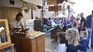 Imagen de la última edición del mercado medieval de Huesca celebrada en 2022.