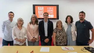Los concejales del grupo municipal del PSOE de Barbastro.