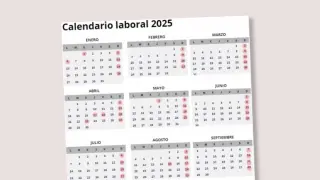 cartela para el calendario laboral 2025