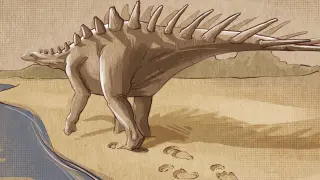 Recreación del estegosaurio descubierto en El Castellar.