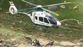 Rescate del montañero en el Pirineo oscense.