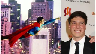 A la izquierda, Christopher Reeve de 'Superman'. A la derecha, William Reeve, hijo del actor.