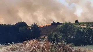 Vídeo del incendio de Biota en el que se pueden ver claramente las llamas junto a Farasdués