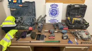 Materiales sustraídos en las furgonetas por parte de los dos jóvenes detenidos en Zaragoza