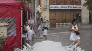 Lluvias en Teruel este sábado en el día grande de las fiestas de La Vaquilla.