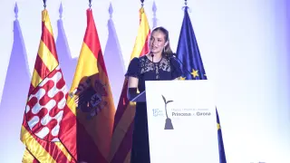 La Princesa Leonor interviene durante la entrega de los XV Premios Fundación Princesa de Gerona.