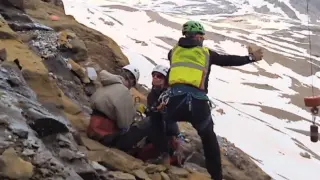 Rescate de un montañero de Países Bajos en la cara norte de Monte Perdido.