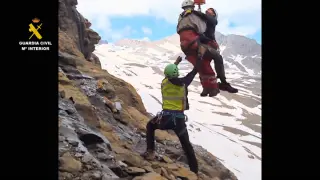 Vídeo del rescate de un montañero tras una caída en Monte Perdido