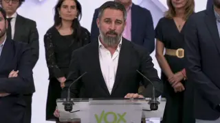 El líder de Vox, Santiago Abascal, tras la reunión del Comité Ejecutivo Nacional
