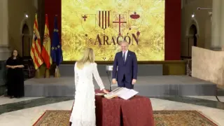 Consejeros del Gobierno de Aragón toman posesión tras la reestructuración por la salida de Vox