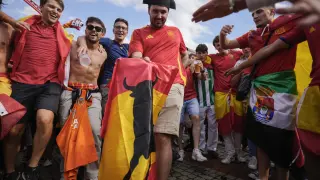 Ambiente de aficionados españoles en Berlín para la final de la Eurocopa 2024, España-Inglaterra