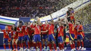 La selección española celebra la Eurocopa 2024.