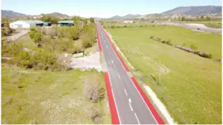 Fotografía del carril bici entre Jaca y Sabiñánigo