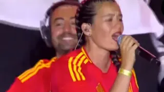 Isabel Aaiún y Fernando Moreno, en la celebración de la Eurocopa.