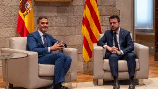 Pedro Sánchez se reúne con Pere Aragonès en Cataluña.
