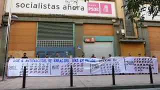 Concentración en apoyo de Los 6 de Zaragoza cuando se cumplen cien días de su ingreso en prisión.