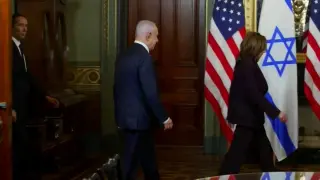 Kamala Harris recibe a Netanyahu con un breve saludo: "Tenemos mucho de lo que hablar"