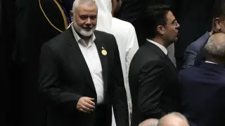 El líder de Hamás, Ismail Haniyeh, ayer en Irán