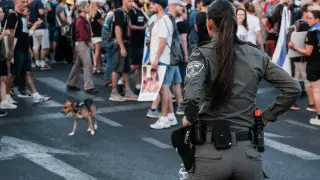 Policía en Jerusalén, Israel.