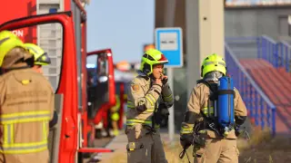 Incendio en la empresa 'Productos QP' de Utebo