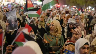 Manifestación de mujeres en Irak por la muerte de Ismail Haniyeh en Irán.