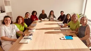 Reunión de la nueva junta directiva de Aspace Zaragoza.