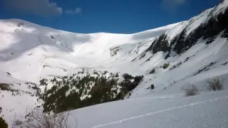 Imagen de la zona del Collado de Foratón por el que se asciende al pico Bisaurín.