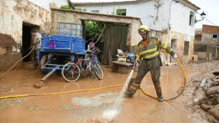 Trabajos en Letux este domingo tras las tormentas